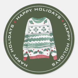 ADESIVO REDONDO FELIZMENTE FÉRIAS, SUÉCIA DE NATAL