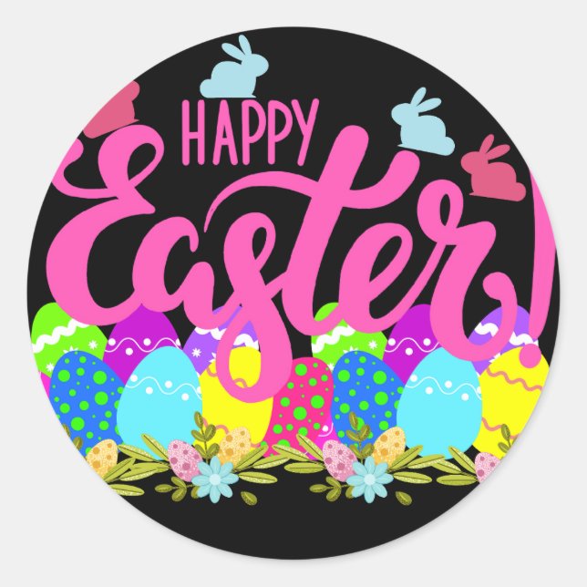 Adesivo Redondo Felz pascoa (Frente)