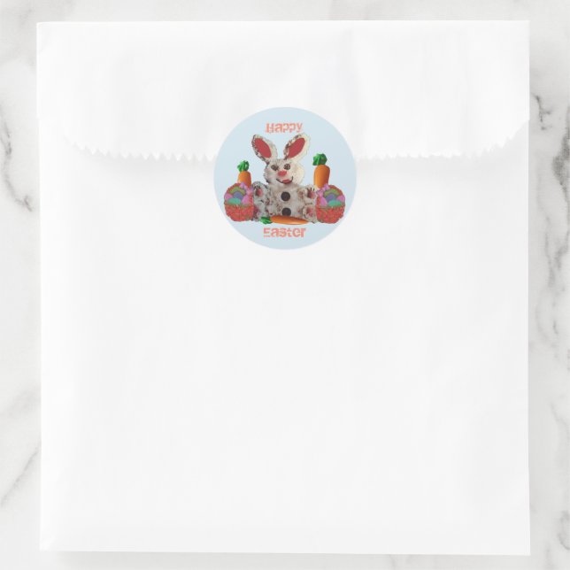 Adesivo Redondo Felz pascoa Bunny (Bolsa)