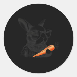 Adesivo Redondo Felz pascoa Cute Bunny Carroça Gles Engraçados