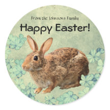 Felz pascoa doce e doce, pastel Bunny Floral