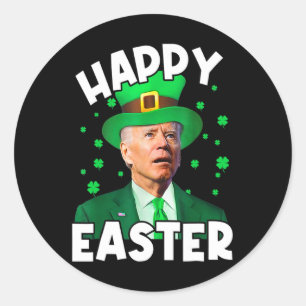 Adesivo Redondo Felz pascoa Joe Biden Dia de São Patrício Leprecha