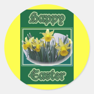 Adesivo Redondo Felz pascoa Mini Daffodils