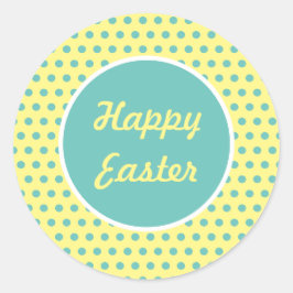 Adesivo Redondo Felzs pascoa redondas com Bolinhas (Pastel)