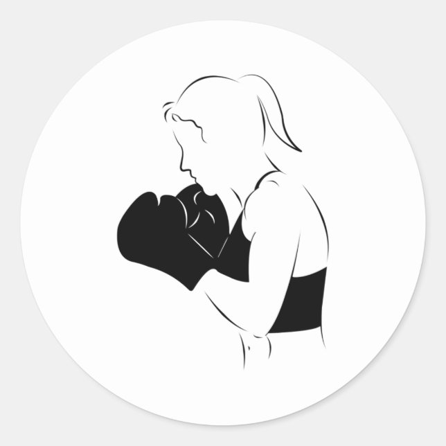 Adesivo Redondo Female Boxer (Frente)