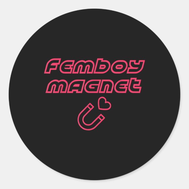 Adesivo Redondo Femboy Magnet Design (Frente)