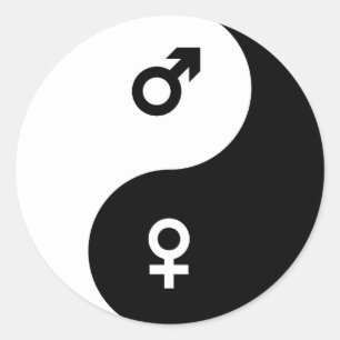 Adesivo Redondo fêmea do sexo masculino yin yang stickers