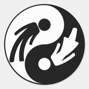 Adesivo Redondo fêmea do sexo masculino yin yang stickers