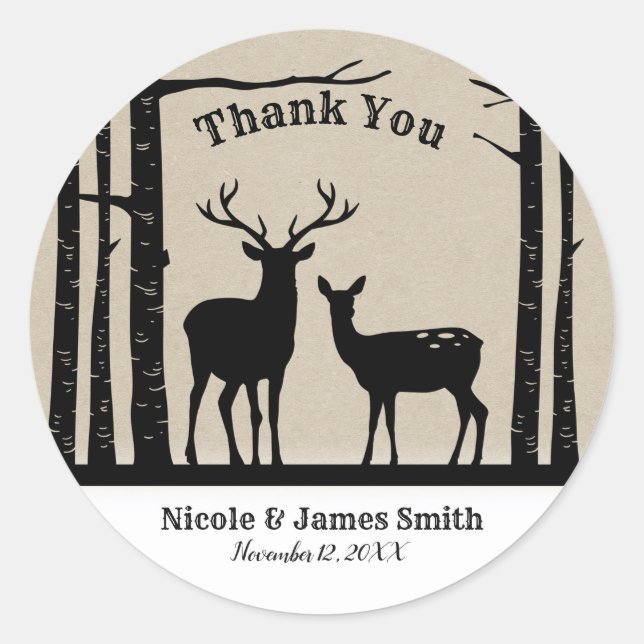 Adesivo Redondo Fêmea Rústica Masculina Vestida Preto Favor de Bir (Frente)