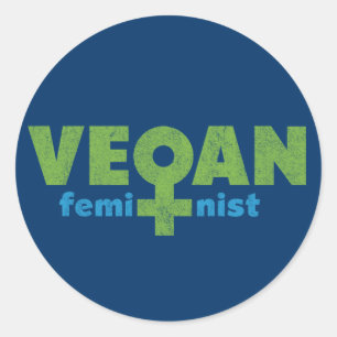 Adesivo Redondo Feminista do Vegan