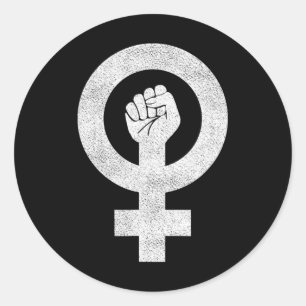 Adesivo Redondo Feminista Justa - Igualdade Entre Mulheres E L