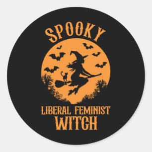Adesivo Redondo Feminista Liberal Witist Vintage Halloween