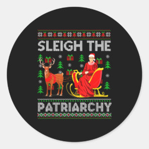 Adesivo Redondo Feminista Ruth Bader Ginsburg Rbg Trenó de Natal O