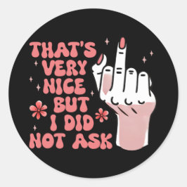 Adesivo Redondo Feminista sarcástica