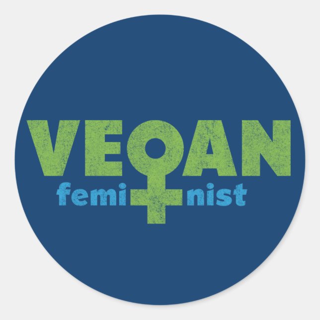 Adesivo Redondo Feminista Vegan (Frente)