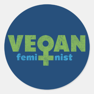 Adesivo Redondo Feminista Vegan