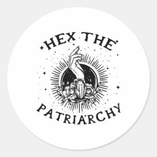 Adesivo Redondo Feminista Wicca Witch Hex A Bruxa Patriarcada-Craf