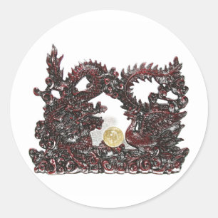 Adesivo Redondo Feng Shui Dragon & Phoenix