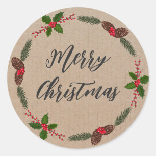 Adesivo Redondo Fera de Natal Personalizada Cla Feliz Natal