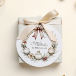 Adesivo Redondo Fera de Natal Russa Cozy Blue