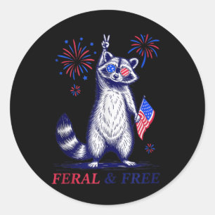 Adesivo Redondo Feral & Feral Patriótico Funny Funny Feral E