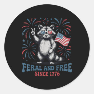 Adesivo Redondo Feral e Livre Desde 1776 Ratoeira Patriótica Engra