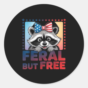 Adesivo Redondo Feral mas verão guaxinim fogos de artifício 4 de j