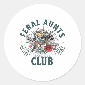 Adesivo Redondo Feral Tias Social Club A Tia Legal Raccoon