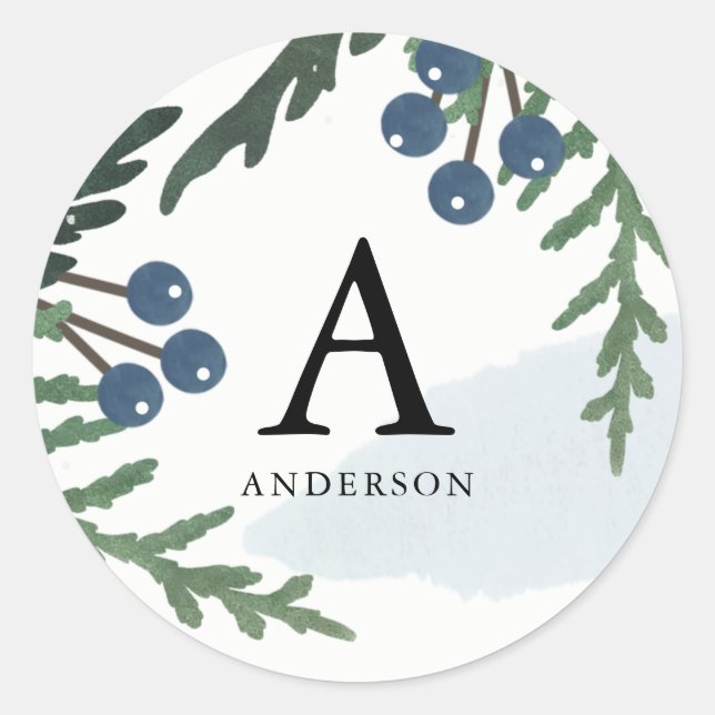 Adesivo Redondo Feriado Adorável - Vinheta Monograma (Frente)