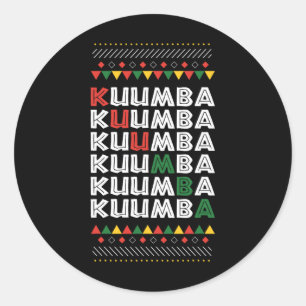 Adesivo Redondo Feriado Africano Americano Princípio de Kuumba Kwa