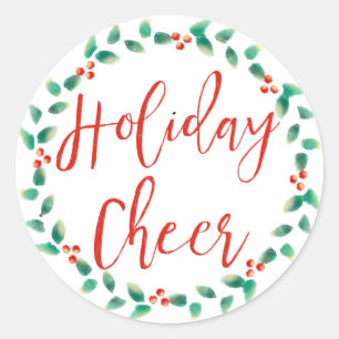 Adesivo Redondo Feriado Alegre em Vermelho e Verde Fúria