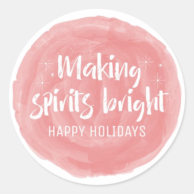 Adesivo Redondo Feriado Brilhante do Fazer de Água Vermelha (Frente)