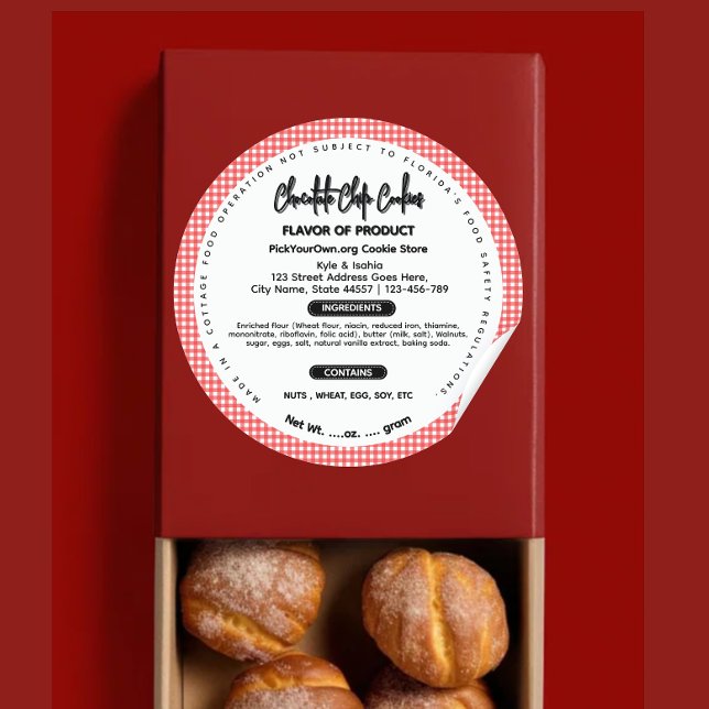 Adesivo Redondo Feriado da comida de algodão da Flórida Buffalo xa (Criador carregado)