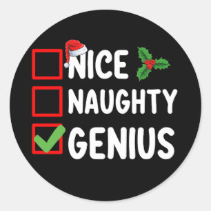 Adesivo Redondo Feriado da Família da Lista de Natal do Genius Gen