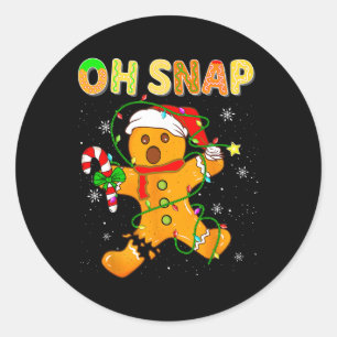 Adesivo Redondo Feriado da Família Xmas de Natal do Snap Gingercak