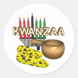 Adesivo Redondo Feriado da finalidade de Kwanzaa