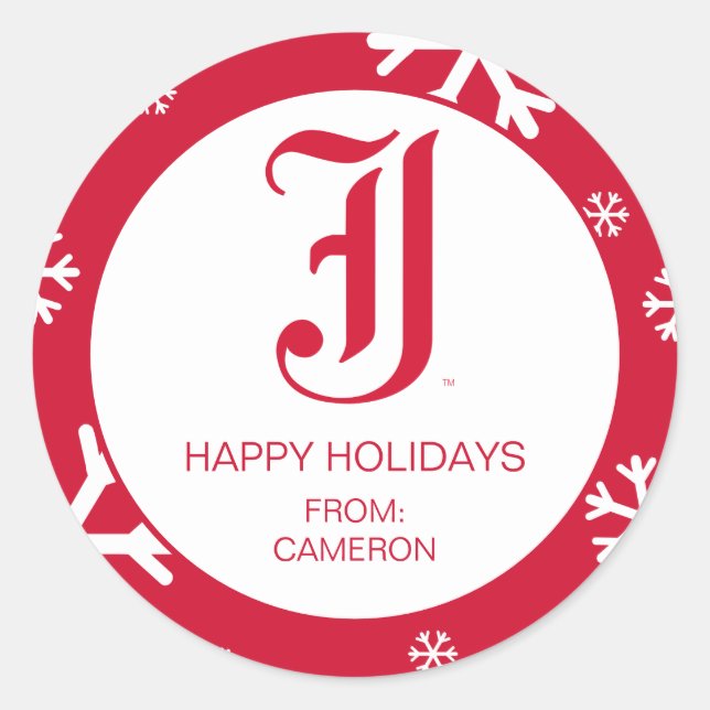 Adesivo Redondo Feriado da Universidade Estadual de Jacksonville (Frente)