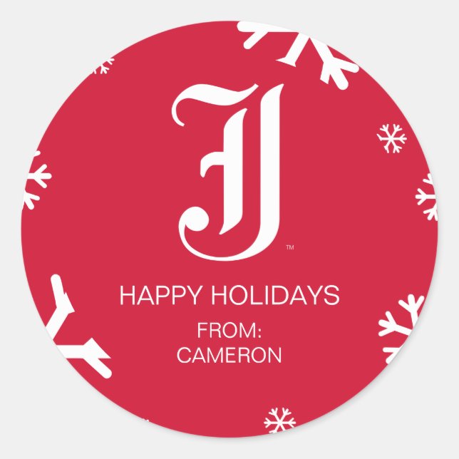 Adesivo Redondo Feriado da Universidade Estadual de Jacksonville (Frente)