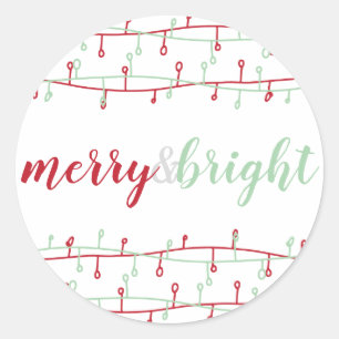 Adesivo Redondo Feriado das Luzes de Natal Vermelho e Verde