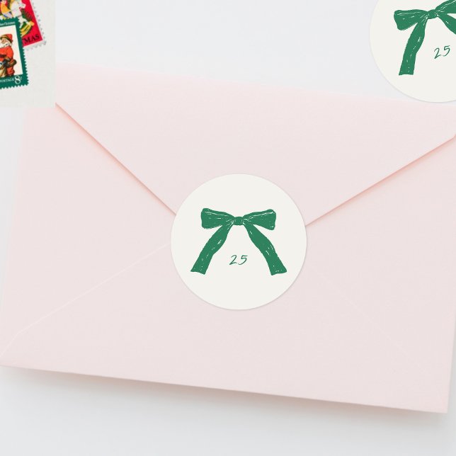 Adesivo Redondo feriado de arcos verdes de natal personalizados (Criador carregado)