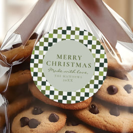 Adesivo Redondo Feriado de Comida caseiro, assando verde no Natal