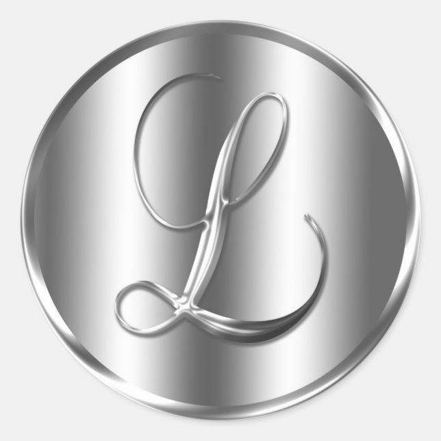 Adesivo Redondo Feriado de Convite para Casamento de Cor de Prata  (Frente)