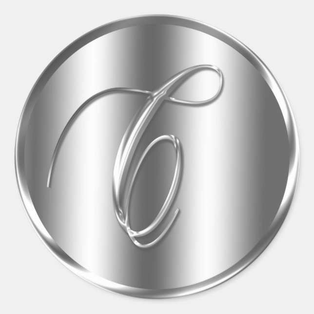 Adesivo Redondo Feriado de Convite para Casamento de Cor Silver do (Frente)