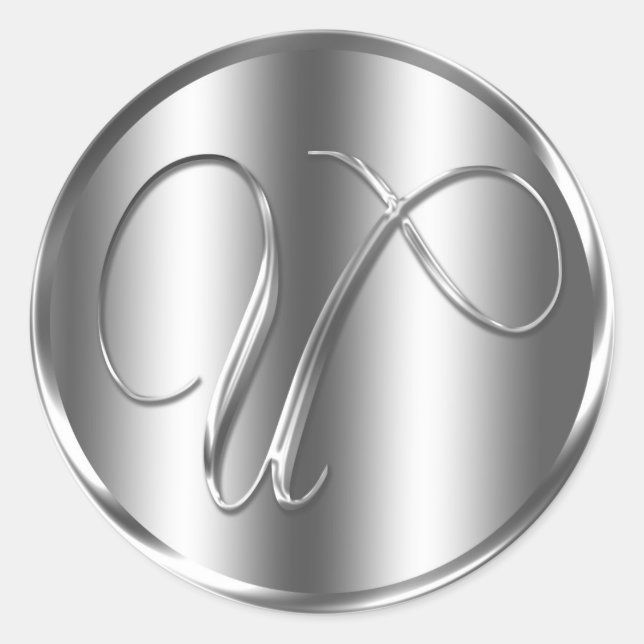 Adesivo Redondo Feriado de Convite para Casamento de Cor Silver do (Frente)