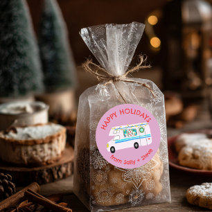 Adesivo Redondo Feriado de Desenho de Mão PERSONALIZADO do VR Nata