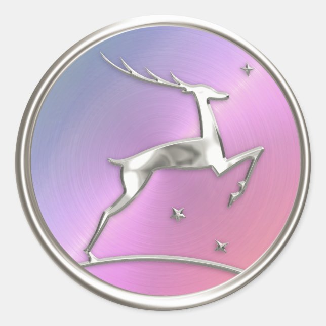 Adesivo Redondo Feriado de Envelope de Rena Rosa-Rosa-Rosa-Rosa-Fe (Frente)