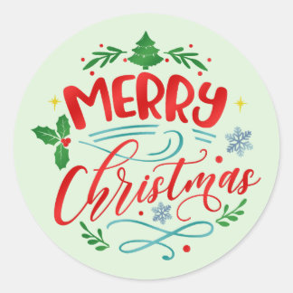 Adesivo Redondo Feriado de Envelope Feliz Natal