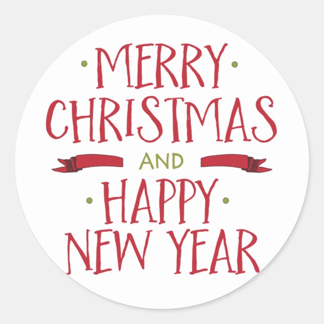 Adesivo Redondo Feriado de Envelope Feliz Natal (Frente)