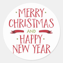 Adesivo Redondo Feriado de Envelope Feliz Natal