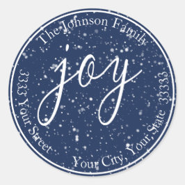 Adesivo Redondo Feriado de Feriado de Neve Endereço de Devolução d